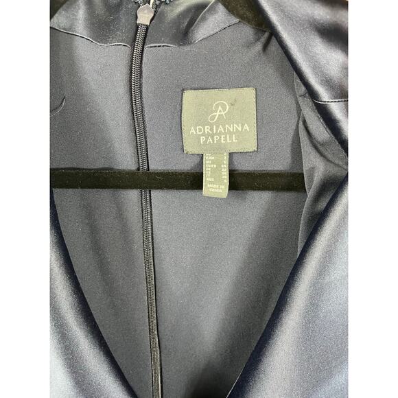 Adrianna Papell Women's Cap Sleeve Crepe Jumpsuit Satin Tuxedo Lapel - Picture 6 of 9